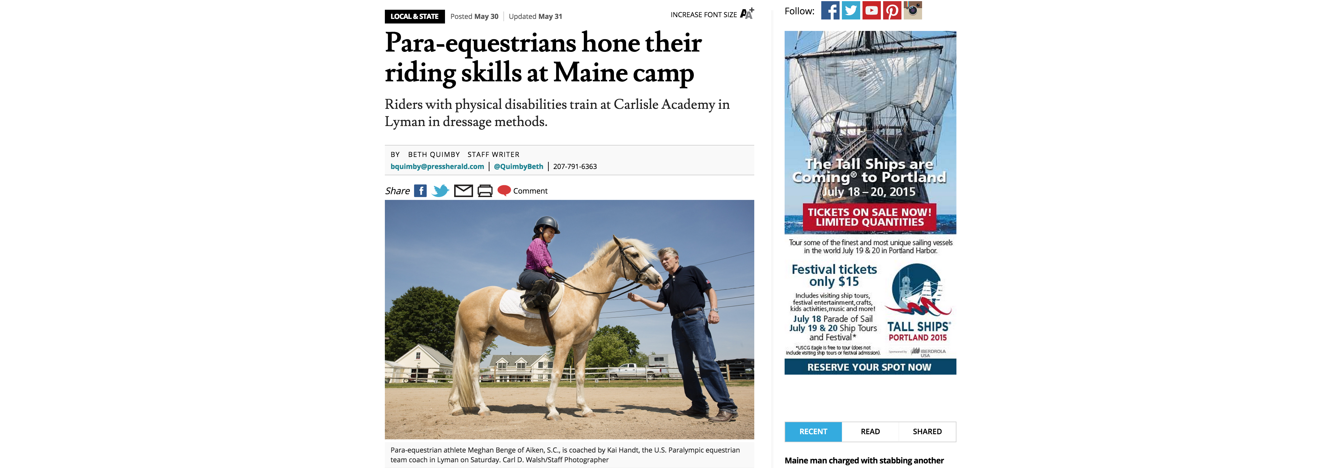 Zoey’s forelock makes news headlines Her dreams come true.